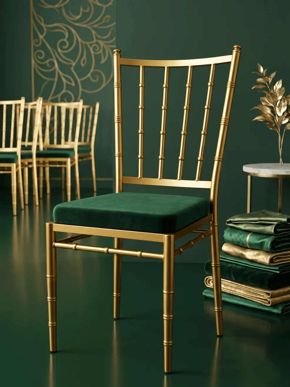 Customized wedding chiavari chairs with premium gold finishing